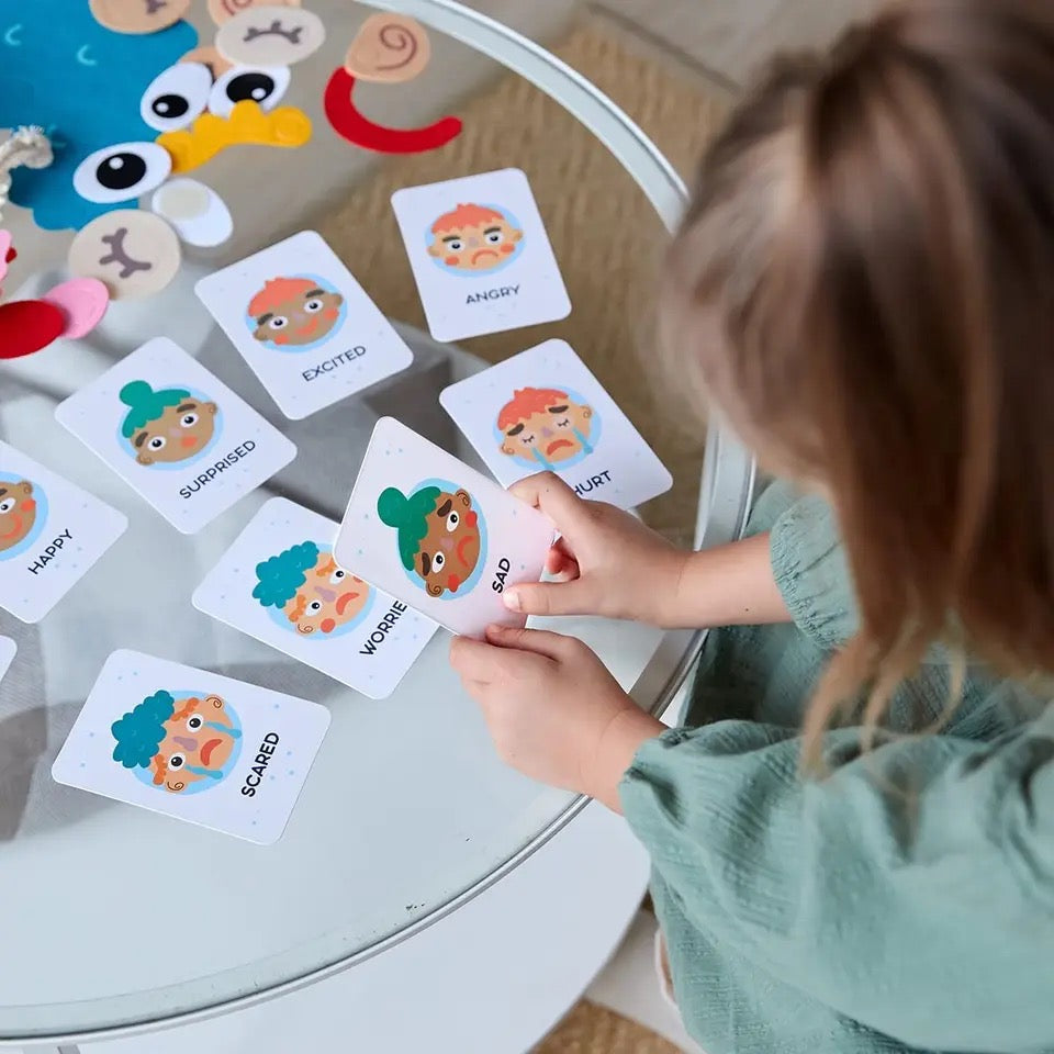 Emotions check in Montessori learning face