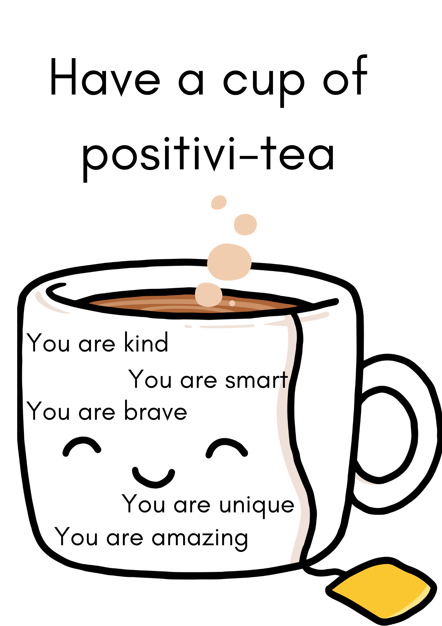 Cup Of Positivi-tea Poster Digital Download Resource