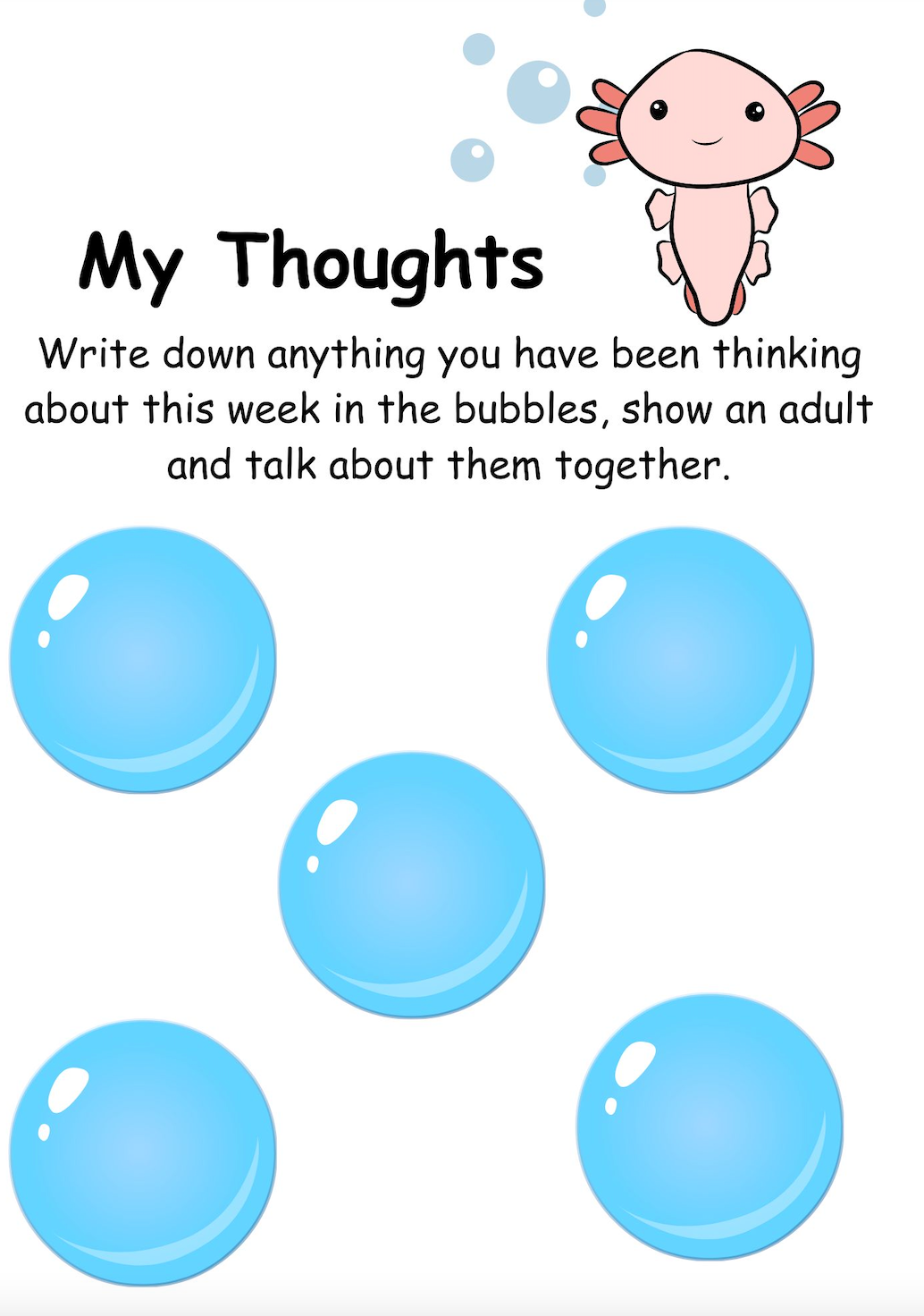 Axolotl Novelty Wellbeing Resource Download