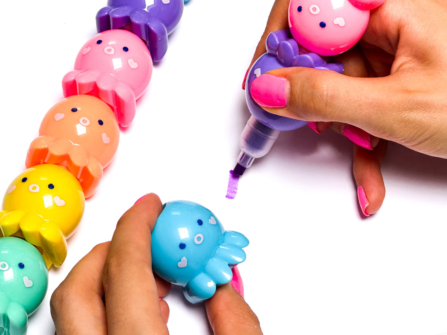 Emotion Octopus Multi coloured Highlighters Stack