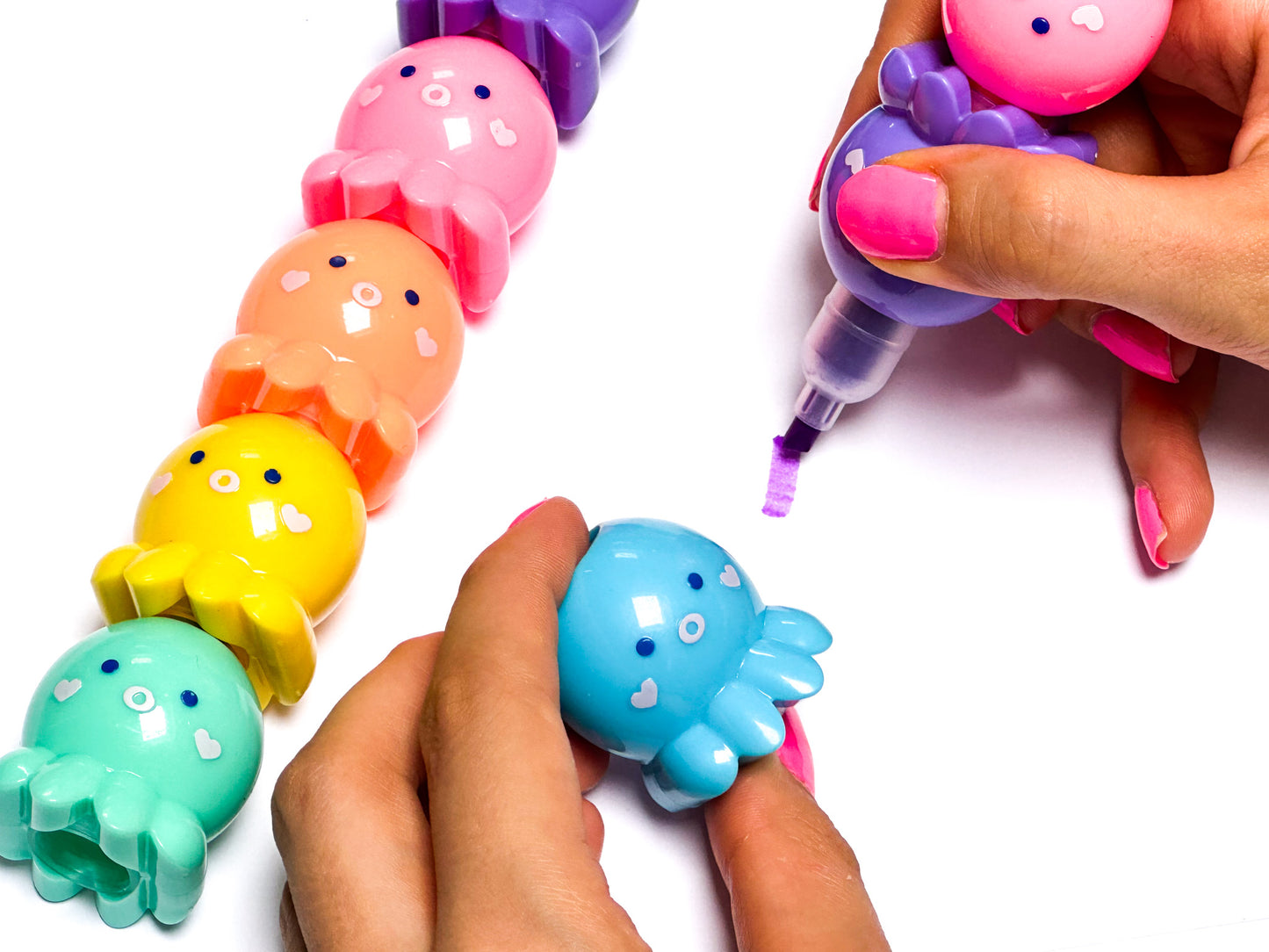 Emotion Octopus Multi coloured Highlighters Stack