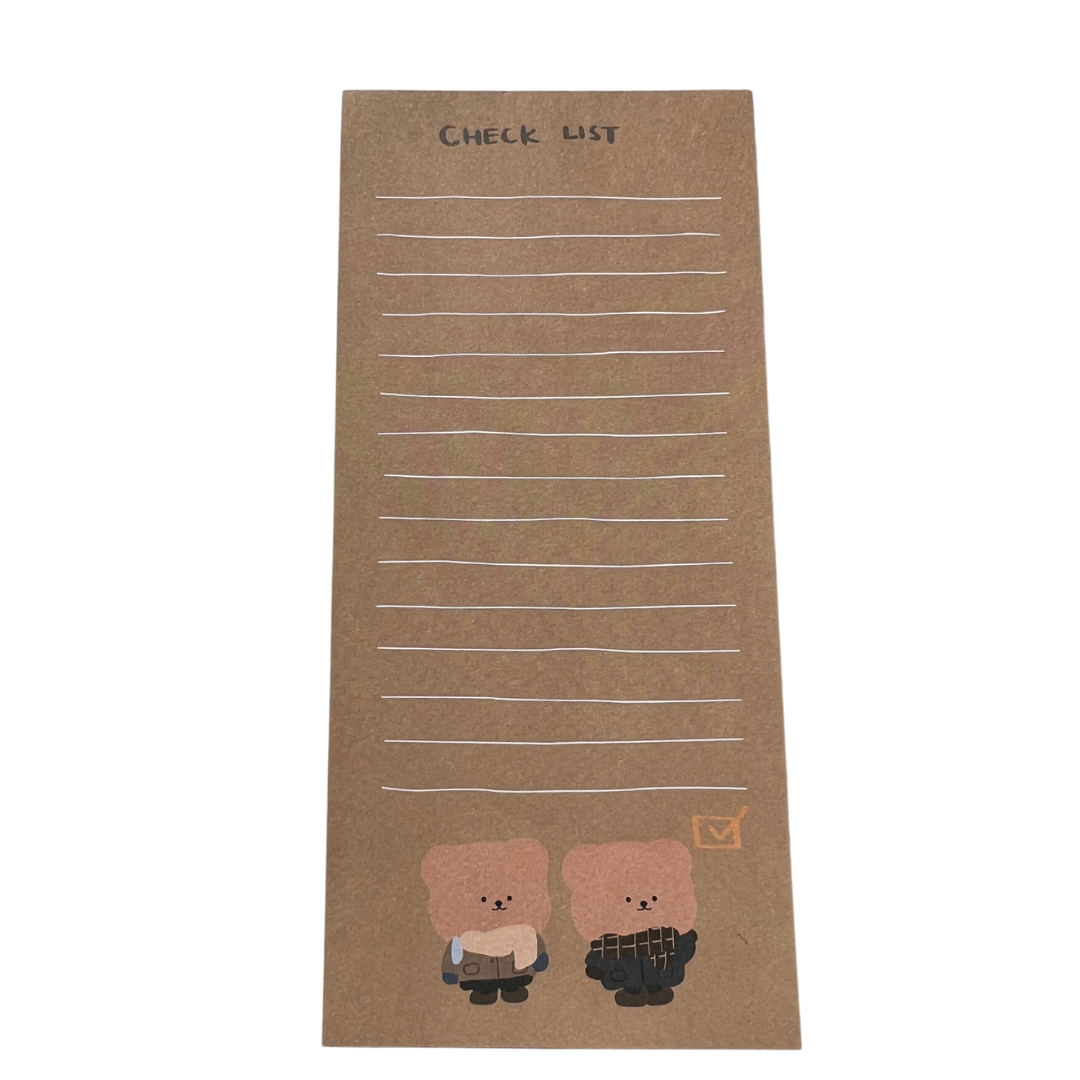 Teddy Bear Note Pad, To Do List