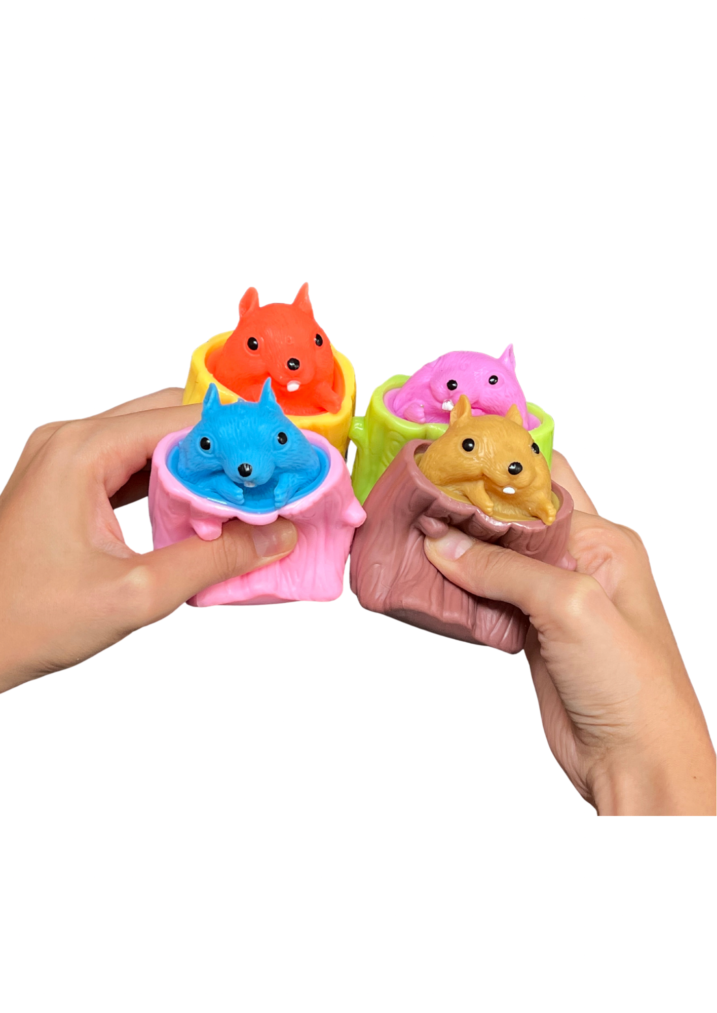 Novelty squirrel squeezer sensory tool